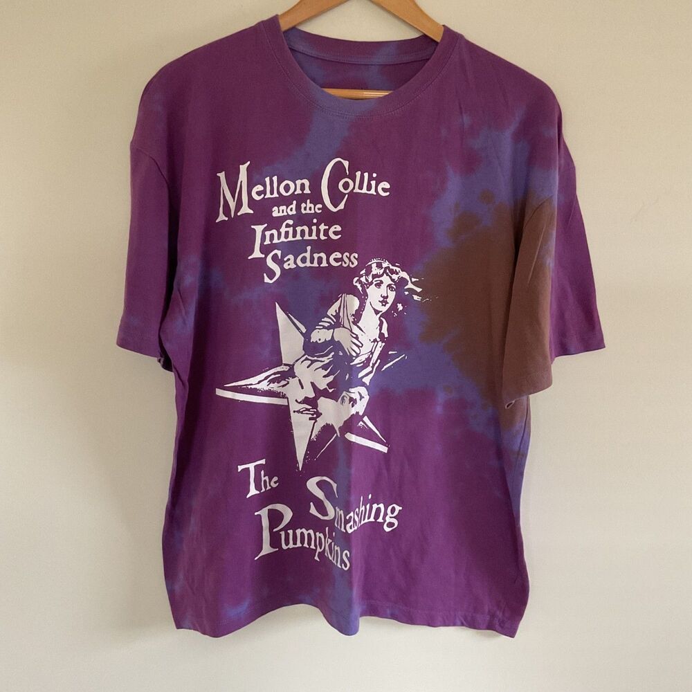 Smashing Pumpkins M T Shirt Mellon Collie Infinite Sadness Purple Tie Dye Rock